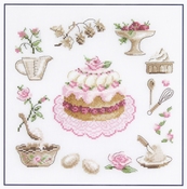 Grote taart met rozen (la charlotte a la rose) compleet set